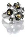 Eight Stone Free Style Bubble Ring Smokey Quartz