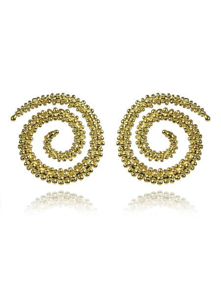 18K Gold Plated Mantra Jalebi Earrings