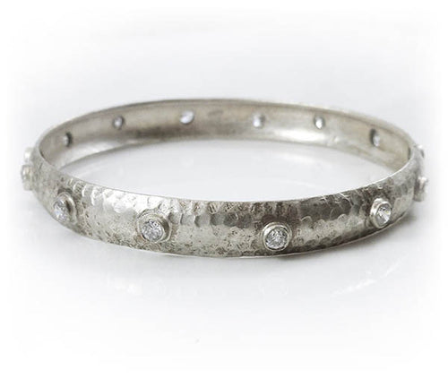 Single Mantra Bangle Sterling Silver