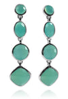 Four Geometric Drop Earring Aqua Chalcedony