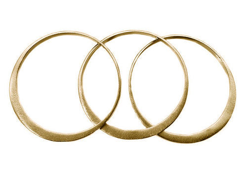Gold Plated Three Collective Bangles (Brushed)