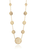 18K Gold Plated 11 Disc Arabesque Long Necklace
