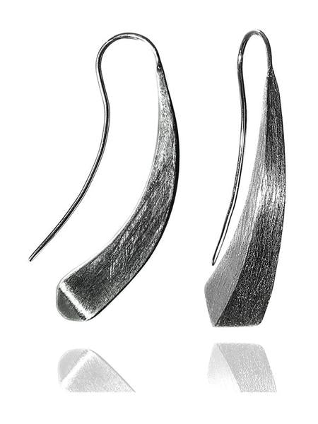 Brushed Curved Mogul Earring Drops