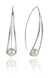 Euro Loop Earrings White Pearl