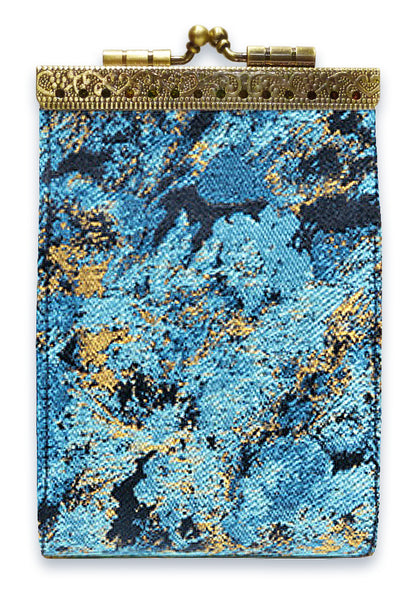Cathayana Card Holder - RFID Floral Black and Blue