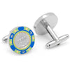 Blue Poker Chip Cufflinks