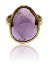 18k Gold Plated River Rock Ring Amethyst