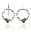 Haifa Circle Earrings Green Onyx