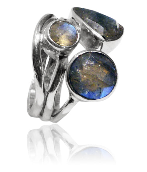 Twisted Twig Cocktail Ring Labradorite