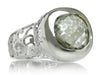 Arabesque Square Filigree Cocktail Ring Green Amethyst
