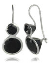 Large Jaipuri Two Stone Drop Earrings Black Onyx