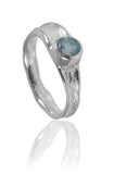 Thin Amazon River Ring with Stone Blue Topaz