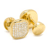 Stainless Steel Gold Plated White Pave Crystal Stud Set