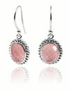 Oval Bali Drops Pink Chalcedony