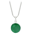 Arabesque Round Cutout Pendant Green Onyx