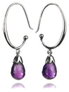 Jaipuri Circular Gemstone Drop Earrings (Amethyst)