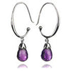 Jaipuri Circular Gemstone Drop Earrings (Amethyst)
