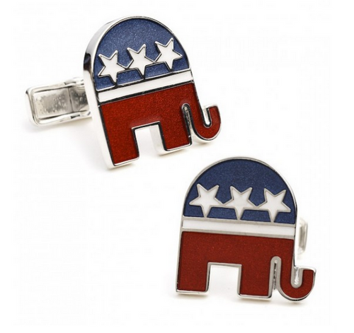Sterling Republican Elephant Cufflinks