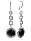 Hammered Six Link Disc Stone Earring (Black Onyx)