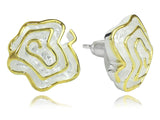 18K Gold Plated and Silver Spanish Barcelona Flower Stud Earrings