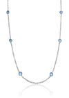 Tiny Kathak 8 Stone Necklace Blue Chalcedony