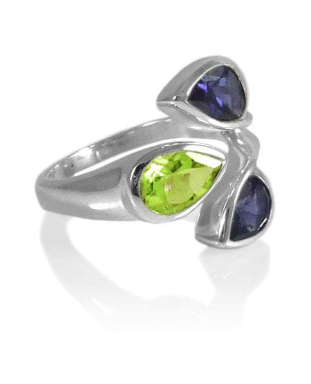 Italian Faceted Cocktail Ring with Open Side Amethyst