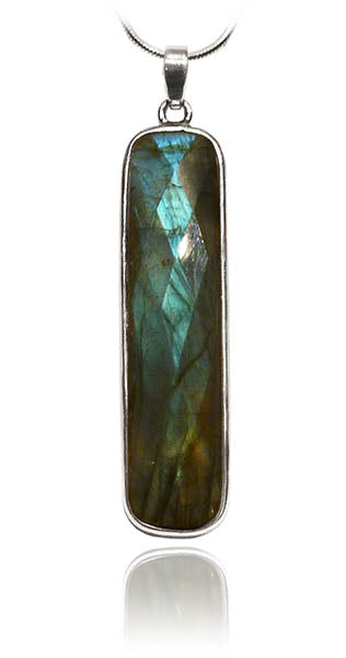 Capri Long Vertical Pendant - Labradorite