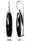 Mini Faceted Vertical Drop Earrings Black Onyx