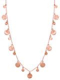 Rose Gold Plated Art Deco Necklace with Brushed Discs