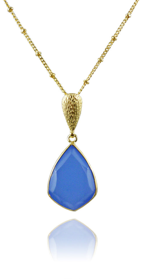 Ice Hole Necklace Blue Chalcedony