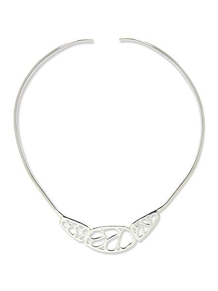 Floating Oval Pietra Necklace White Moonstone