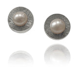 Capri Pearl Encased Framed Earrings White Pearl
