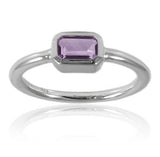Iceland Rectangle Stacking Ring Amethyst