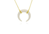 White Double Horn Necklace
