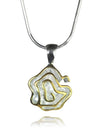 Gold Edged Silver Barcelona Flower Pendant
