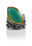 Tel Aviv Crowned Jewel Ring Turquoise