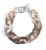 Copper and Silver Oval Link Bracelet