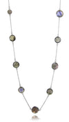 Faceted 17 Stone Capri Long Necklace Labradorite