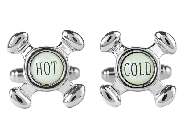 Hot and Cold Cufflinks (Rhodium)
