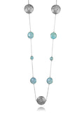 Arabesque Filigree & Stone Necklace (Aqua Chalcedony)