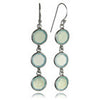 Three Circle Drop Earrings (Aqua Chalcedony)