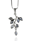 Jaipuri Stone Leaf Pendant (Aquamarine)