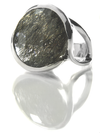 Italian Flower Stem Cocktail Ring (Black Rutile Quartz)