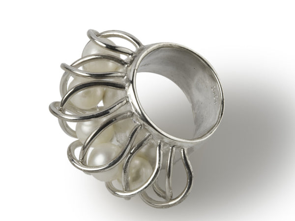 Venetian Encased Pearl Ring