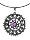 Medium Jaipuri Kundun Medallion - Oxidized (Amethyst)