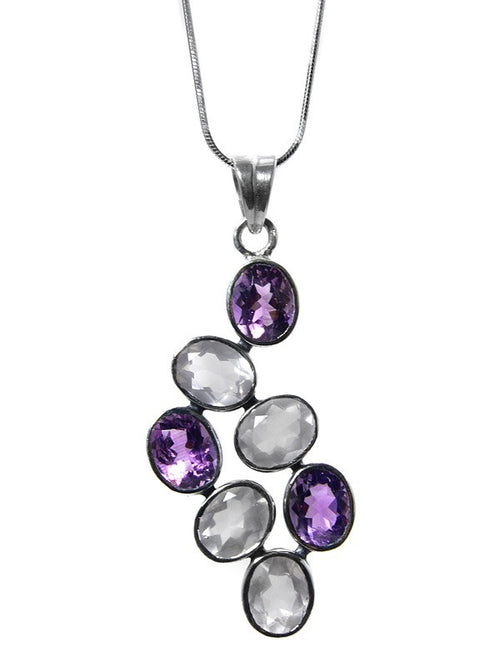 Jog Waterfall Pendant (Rose Quartz / Amethyst)