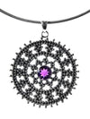 Medium Jaipuri Kundun Medallion - Oxidized (Amethyst)