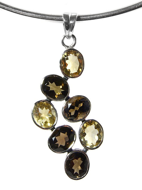Jog Waterfall Pendant (Citrine / Smokey Quartz)