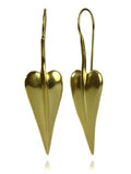 18K Gold Plated Long Heart Earrings