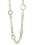 Gold Plated Hammered Italian Multi Circle Necklace